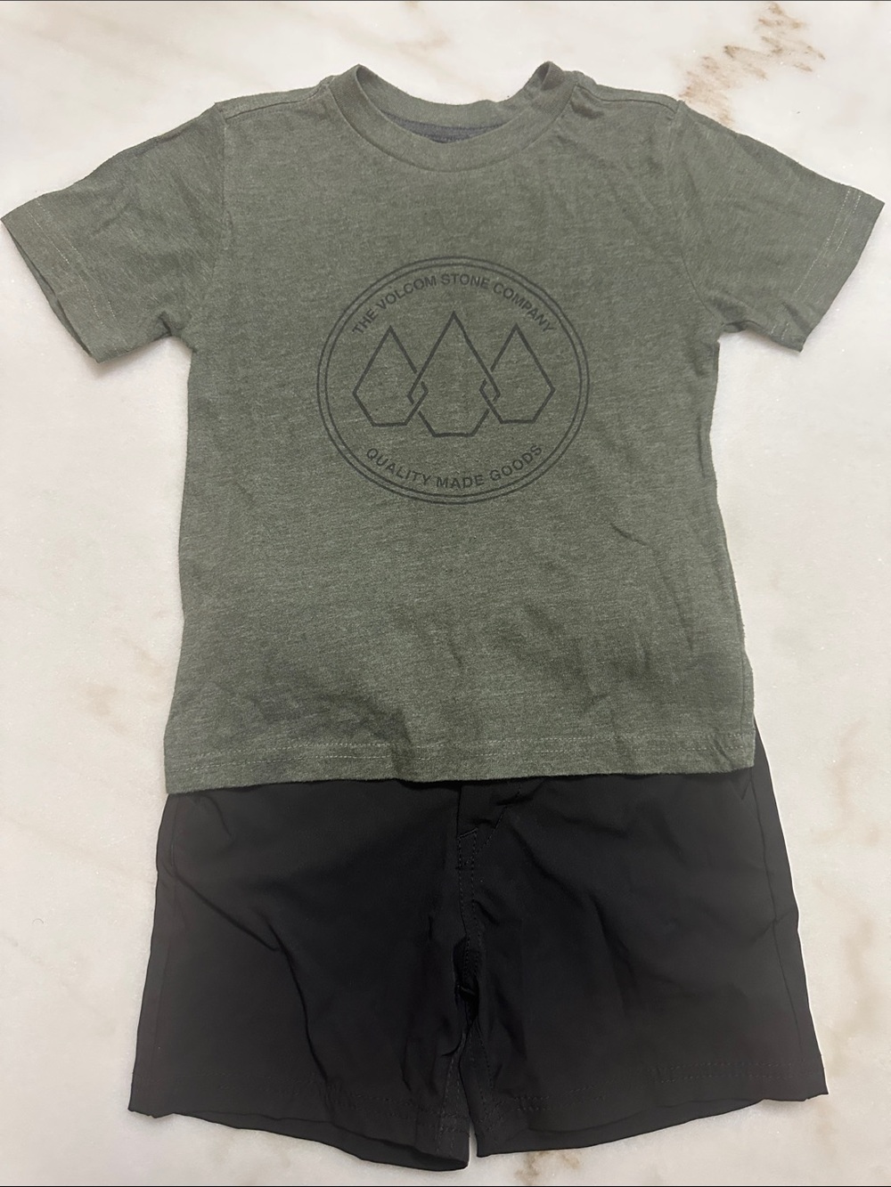 Volcom Olive Green Graphic Logo Short Sleeve Tee